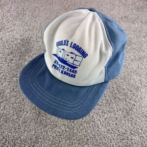 VTG‎ SnapBack Hat 90s Big Logo Logging Kansas Trucker Cap Streetwear Advertising